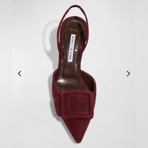 BRAND NEW anolo Blahnik
Maysli Suede Buckle Halter Pumps